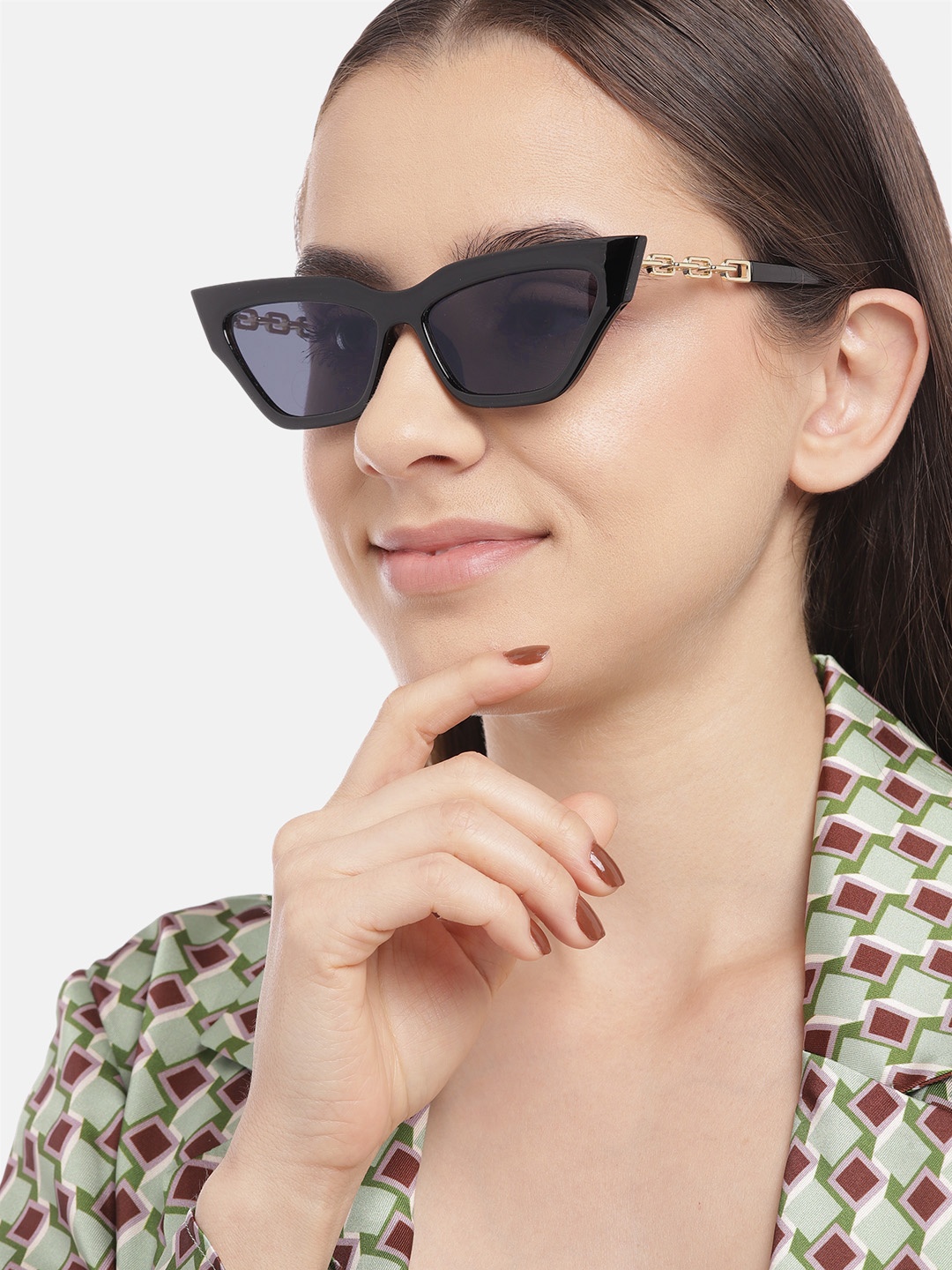 

Voyage Women Cateye Sunglasses With UV Protected Lens, Black
