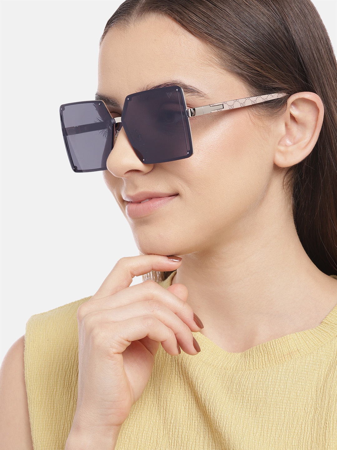 

Voyage Square Sunglasses with UV Protected Lens 72211MG3956, Silver