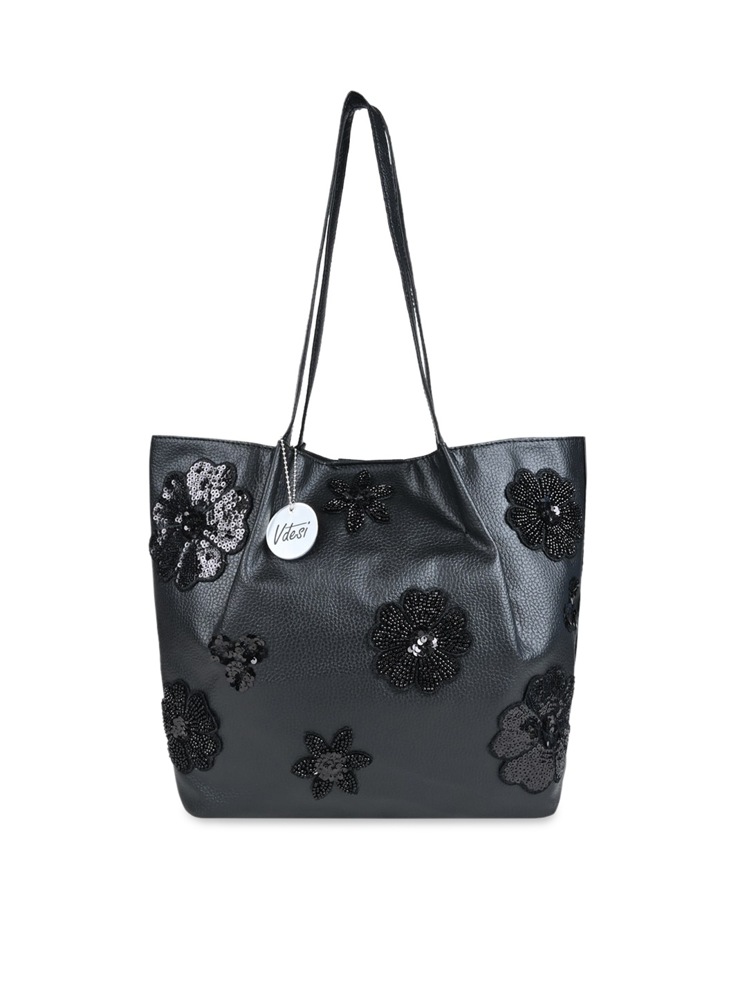 

Vdesi Floral Embellished Shopper Shoulder Bag, Black