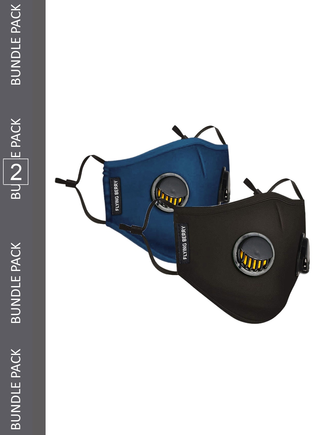 

FLYING BERRY Pack Of 2 Pure Cotton Reusable Anti Pollution N99 Masks, Black