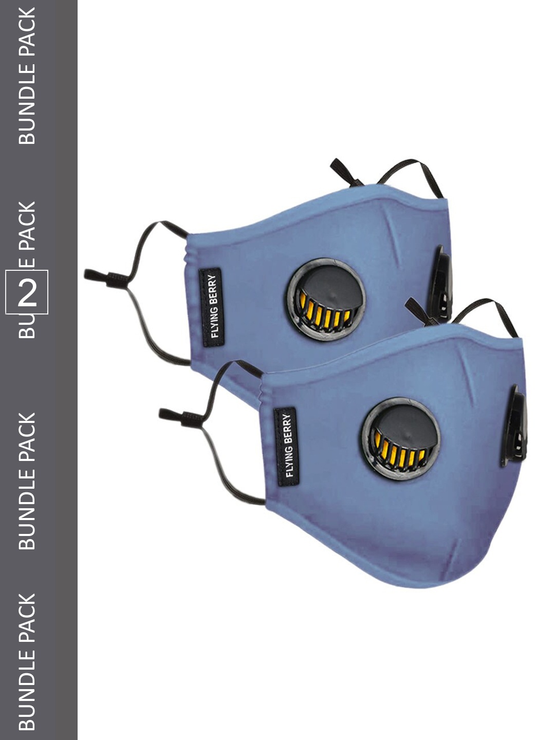 

FLYING BERRY Pack Of 2 Cotton 5 Ply Reusable Anti Pollution N99 Masks, Blue