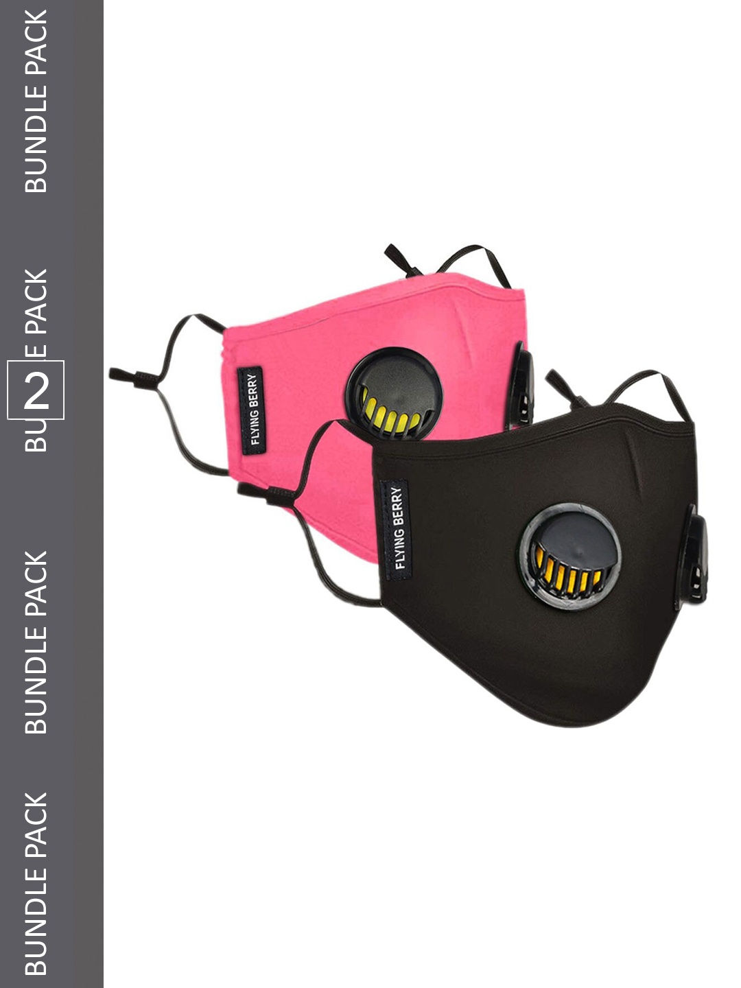 

FLYING BERRY Pack of 2 N99 Cotton Reusable Anti Pollution Outdoor Masks, Black