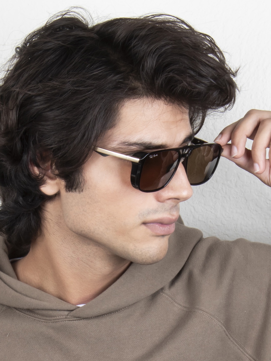 

Ted Smith Unisex Aviator Sunglasses with UV Protected Lens TSS-1261S_BLK-BRN-Brown