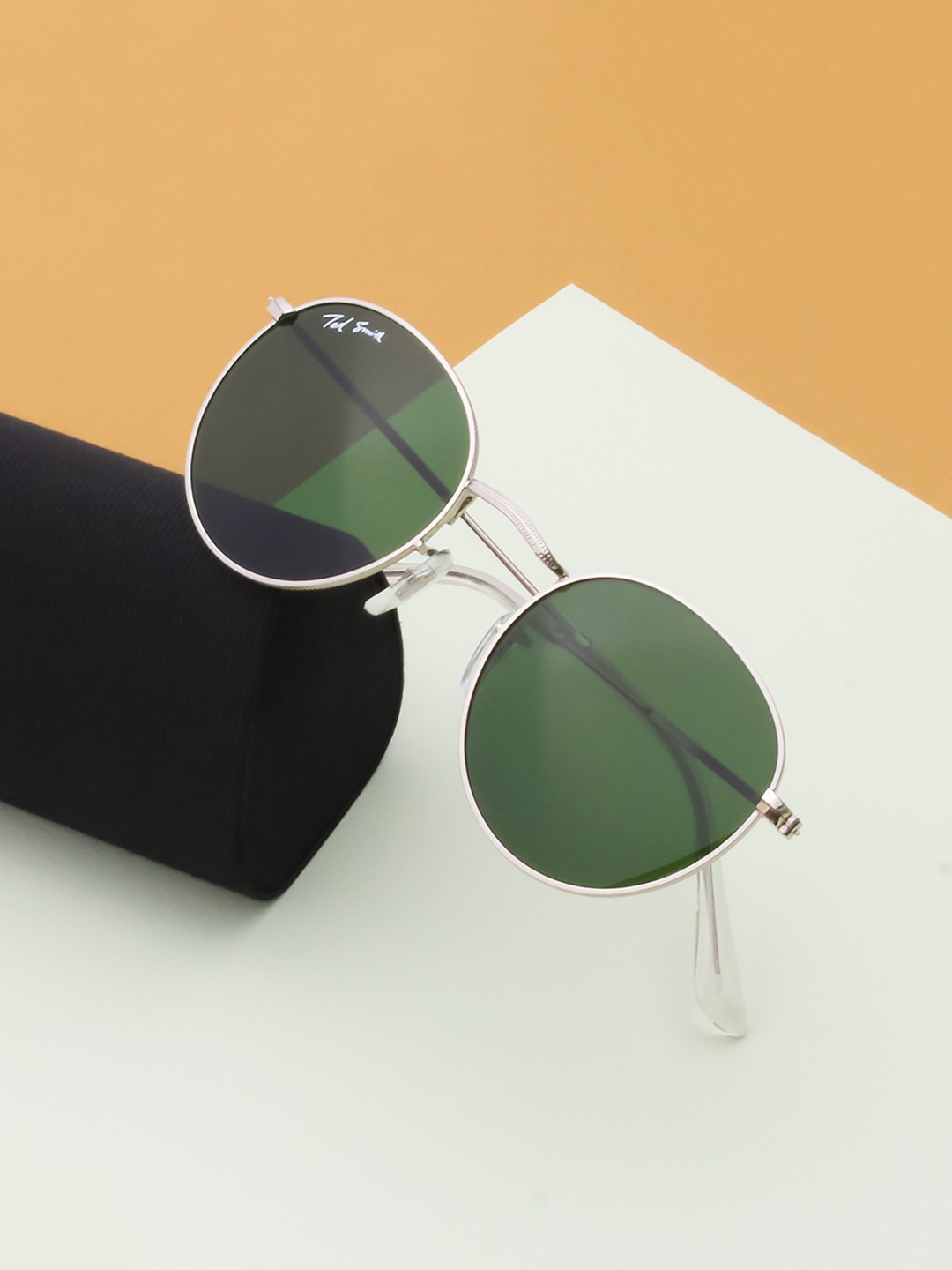 

Ted Smith Unisex Round Sunglasses with UV Protected Lens TSS-MOON_C23-Green