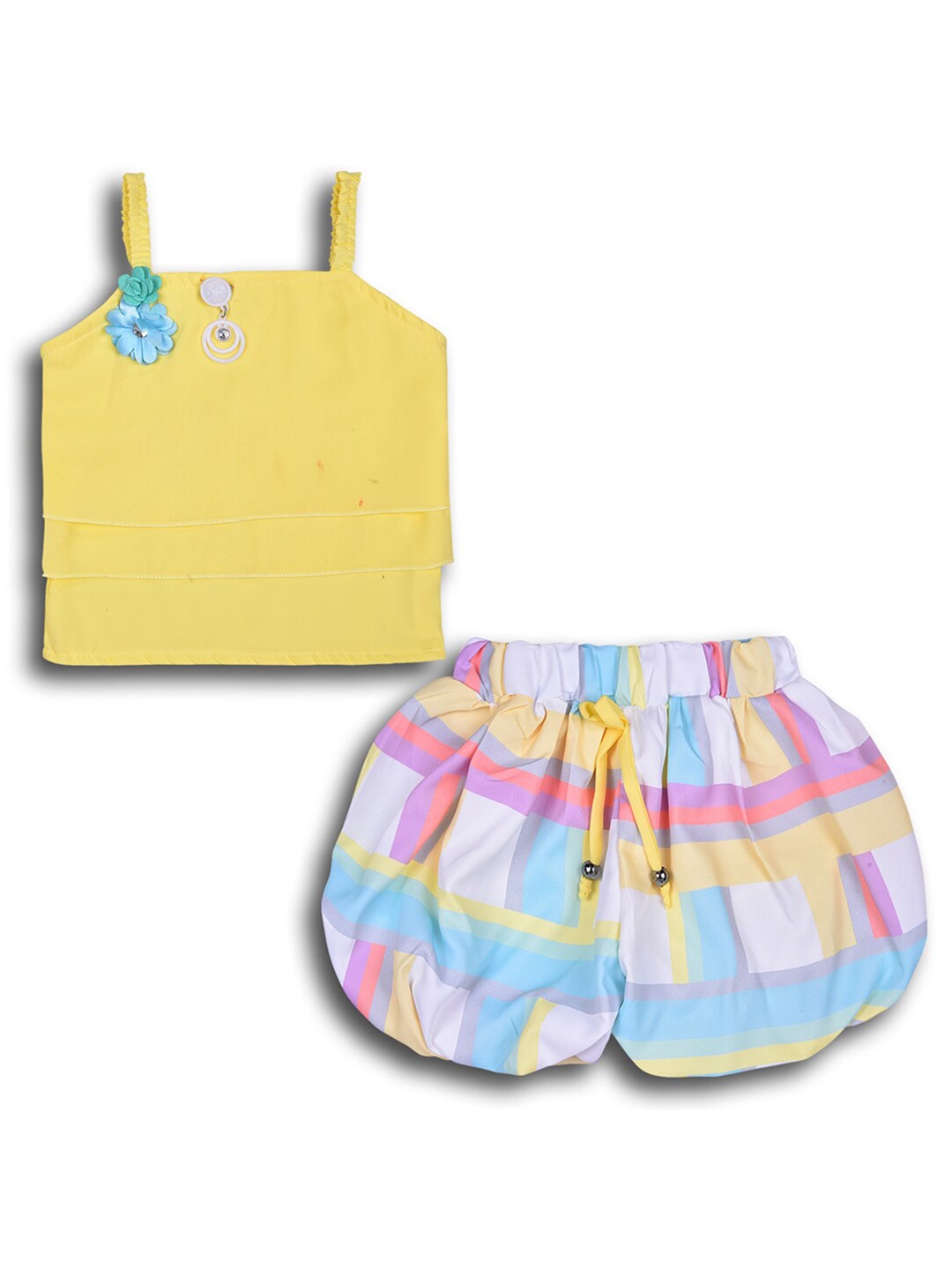 

Wish Karo Girls Top with Shorts Set, Yellow