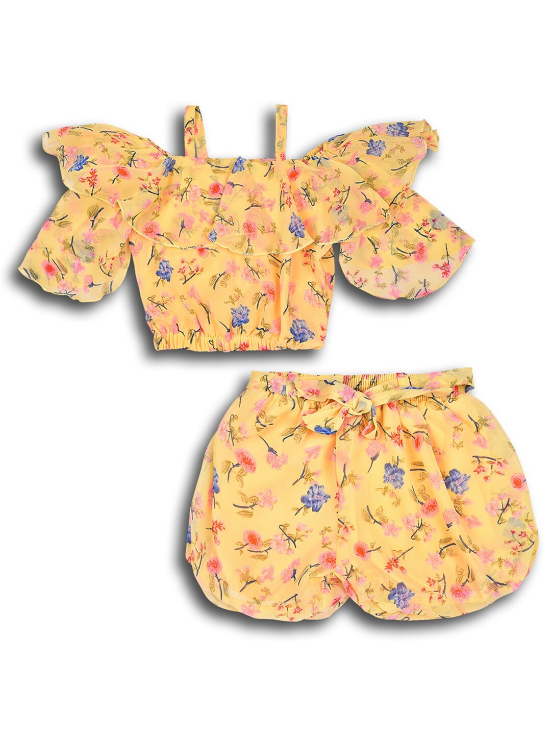 

Wish Karo Girls Printed Top with Shorts, Yellow