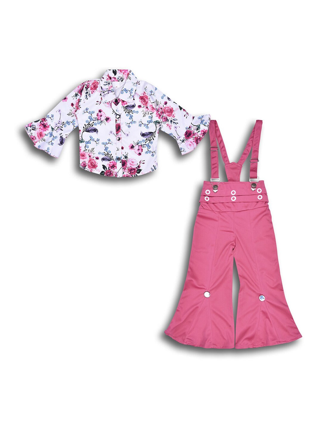 

Wish Karo Girls Printed Top with Trousers, Pink