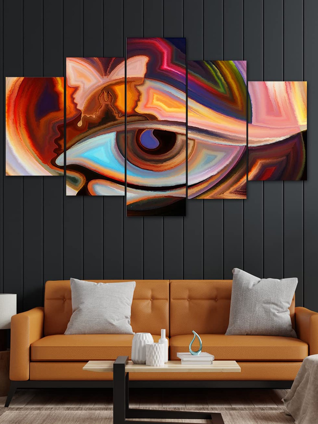 

Perpetual Set Of 5 Abstract Painting Wall Art, Peach