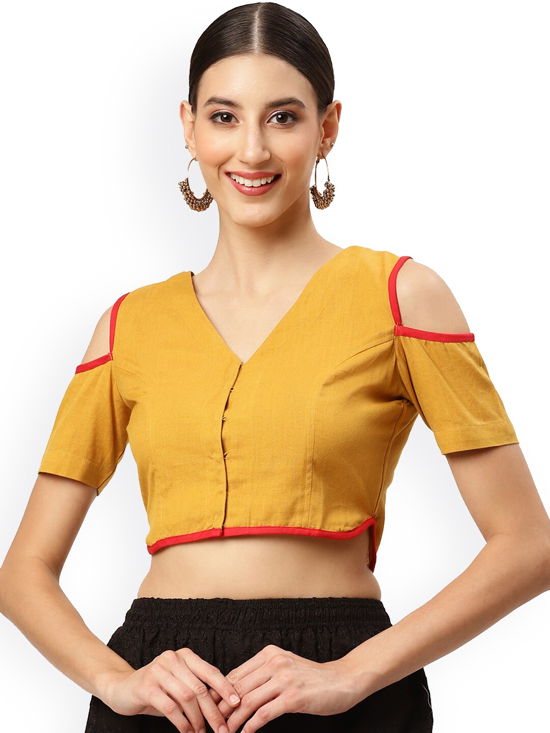 

Molcha Non Padded Cotton Saree Blouse, Yellow