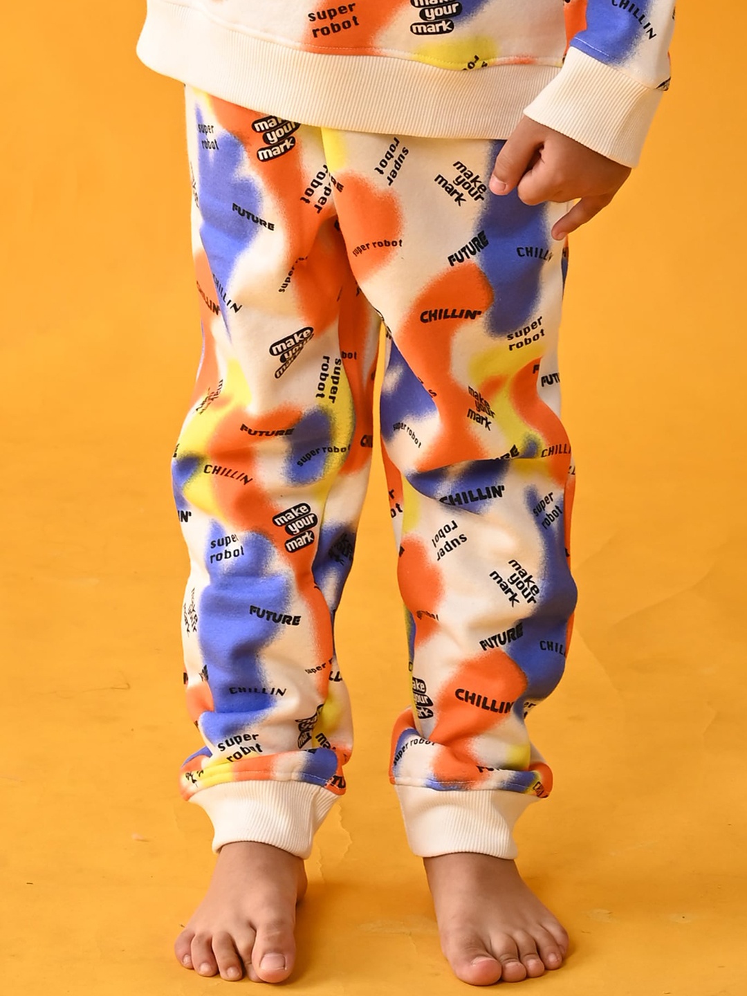 

Anthrilo Boys Printed Relaxed High-Rise Easy Wash Joggers Trousers, White