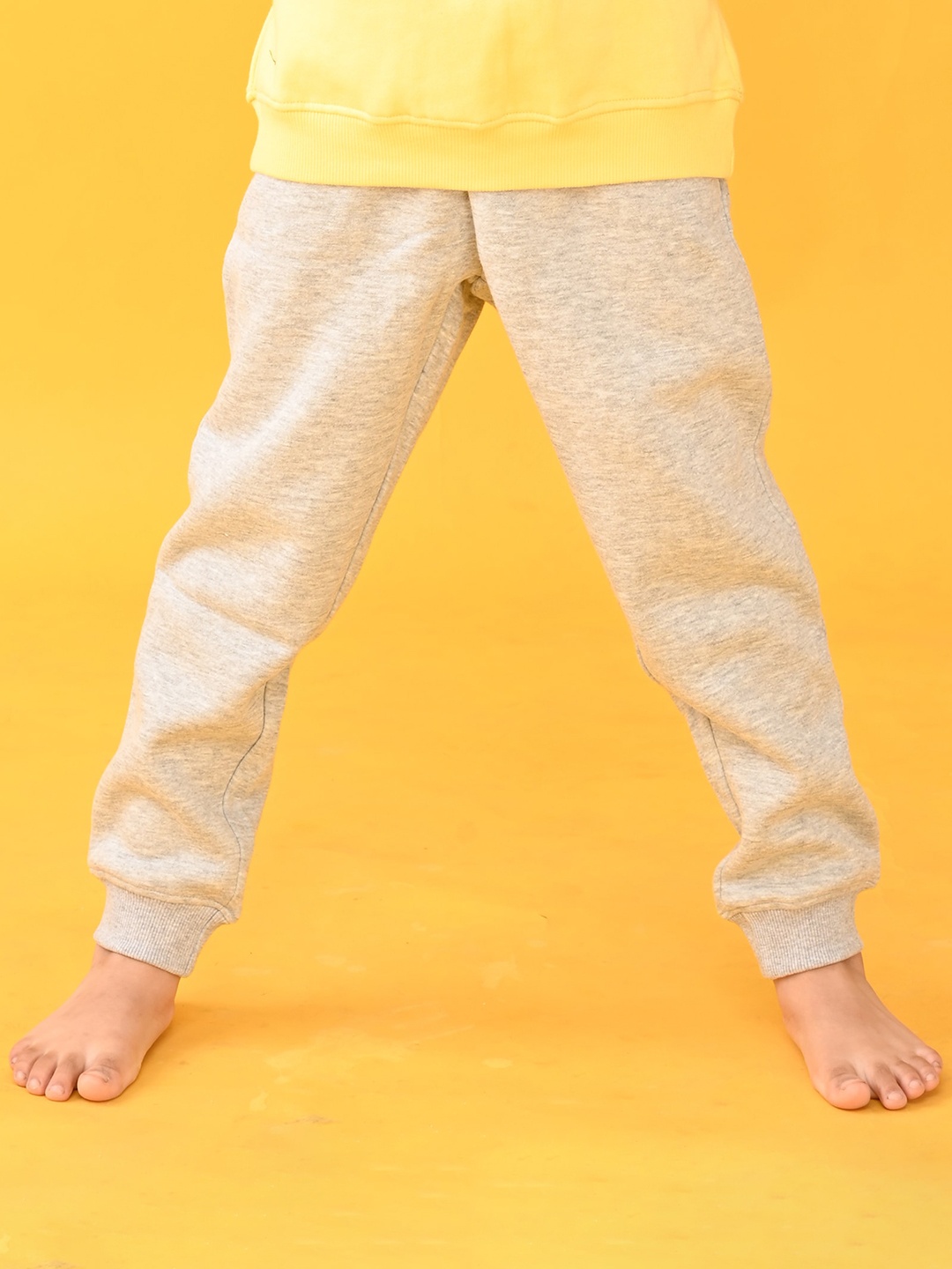 

Anthrilo Boys Relaxed High-Rise Easy Wash Fleece Joggers, Grey melange