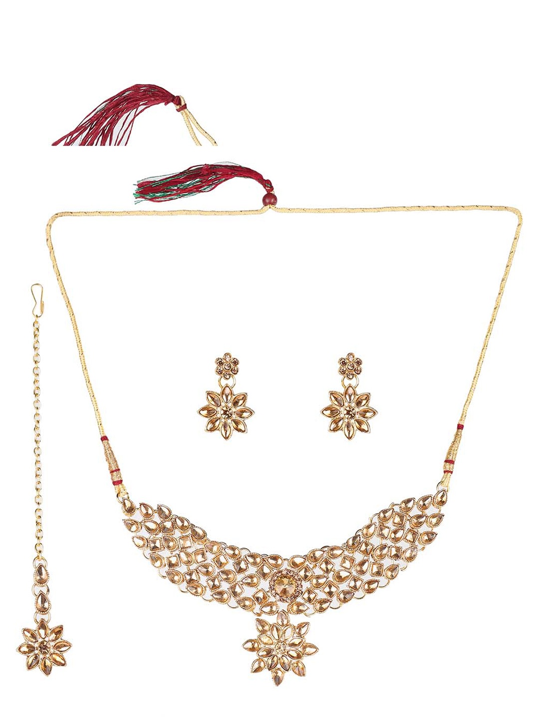 

MAD CLUB Gold-Plated Stone-Studded Jewellery Set