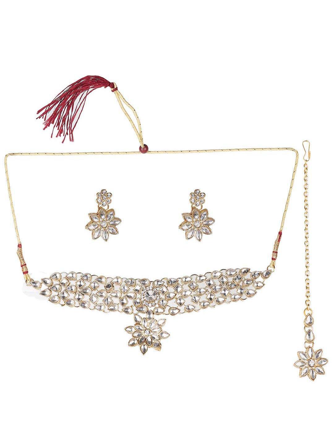 

MAD CLUB Gold-Plated Stone Studded Jewellery Set