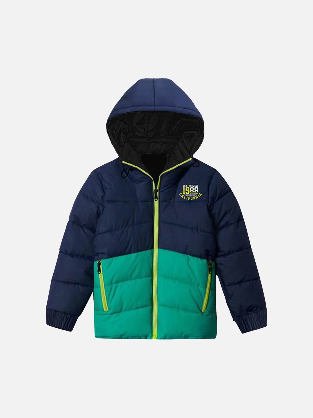 

YK Boys Colourblocked Lightweight Quilted Jacket, Navy blue