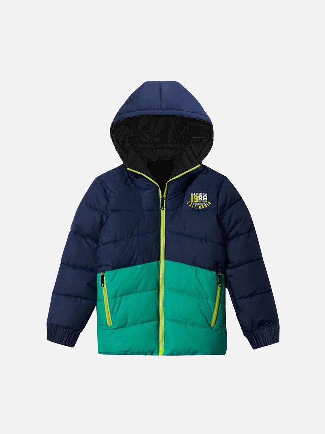 

YK Boys Colourblocked Lightweight Quilted Jacket, Navy blue
