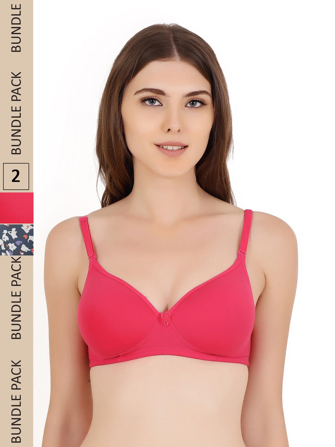 

Floret Pack of 2 Floral Lightly Padded Bra, Magenta