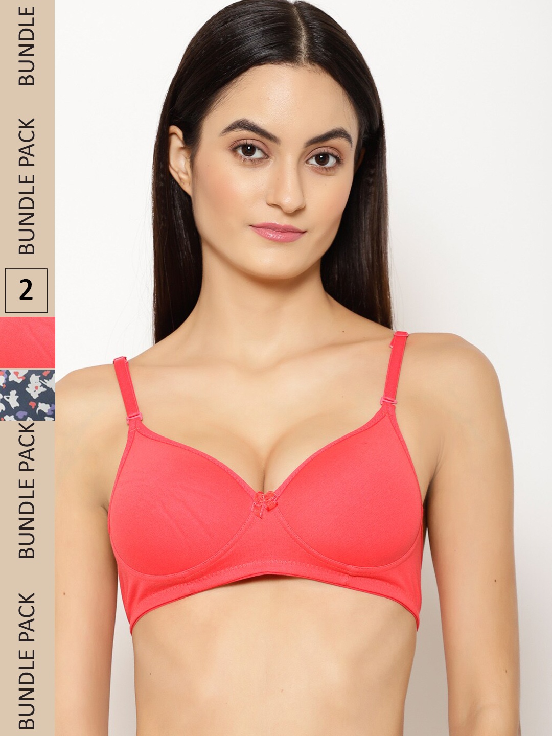 

Floret Pack of 2 Graphic Lightly Padded Bra, Fuchsia