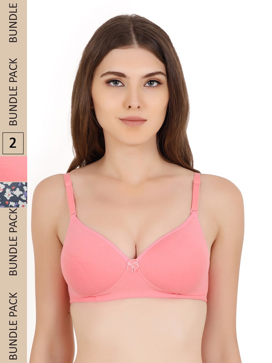 

Floret Pack of 2 Floral Lightly Padded Bra, Rose