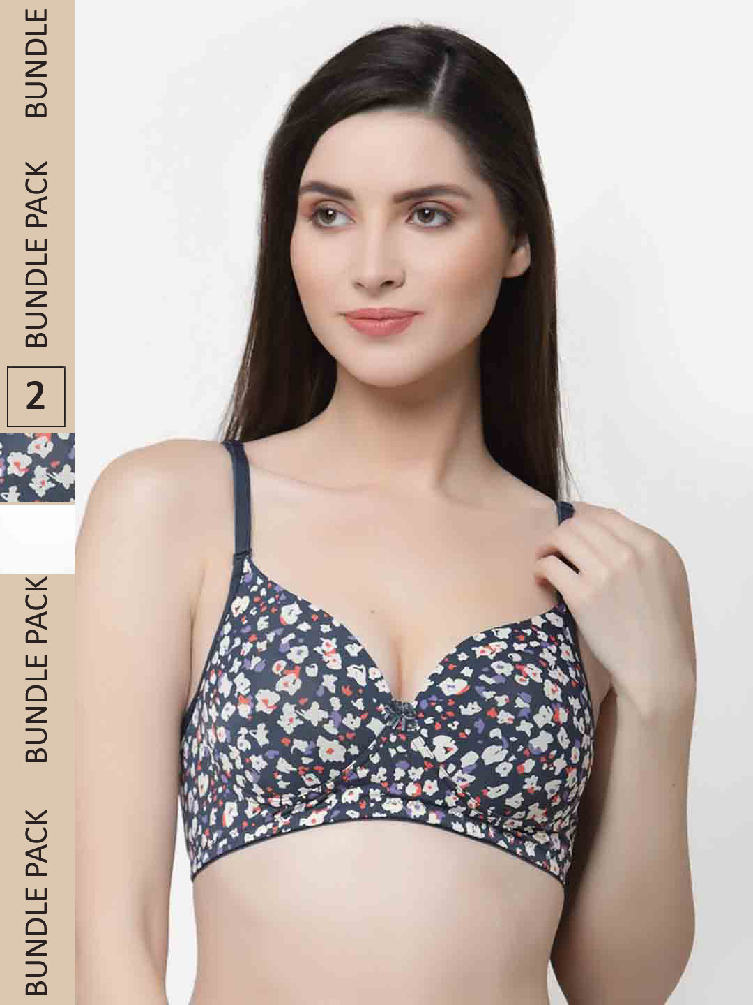 

Floret Pack Of 2 Floral Bra Lightly Padded, White