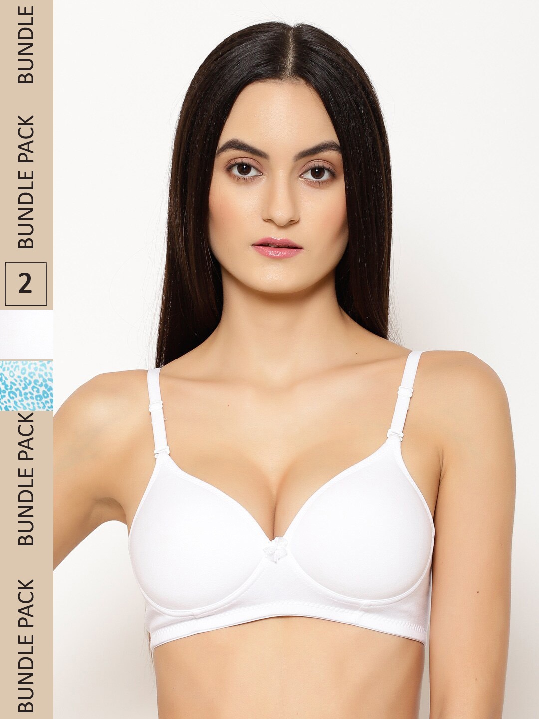 Floret Pack Of 2 Abstract Bra Lightly Padded, White