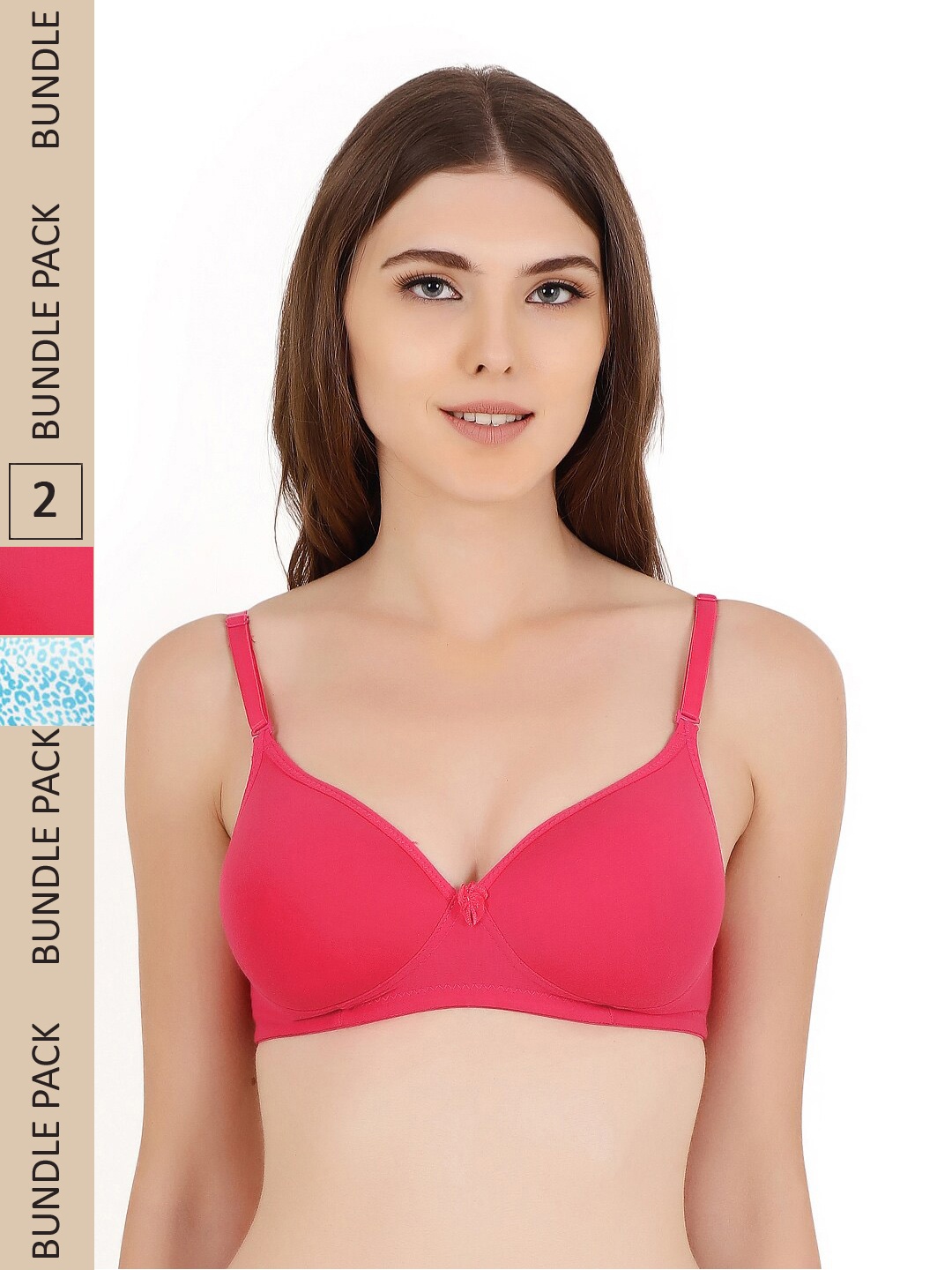 

Floret Pack Of 2 Graphic Bra Lightly Padded, Pink