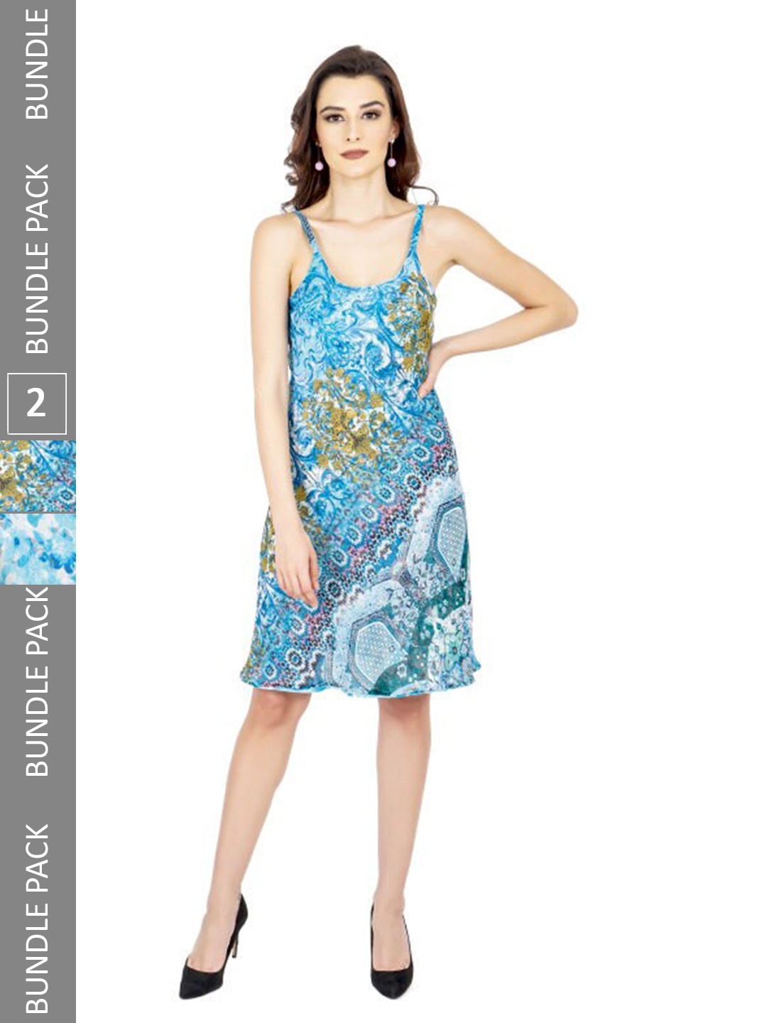 

TSM Ethnic Motifs A-Line Dress, Turquoise blue