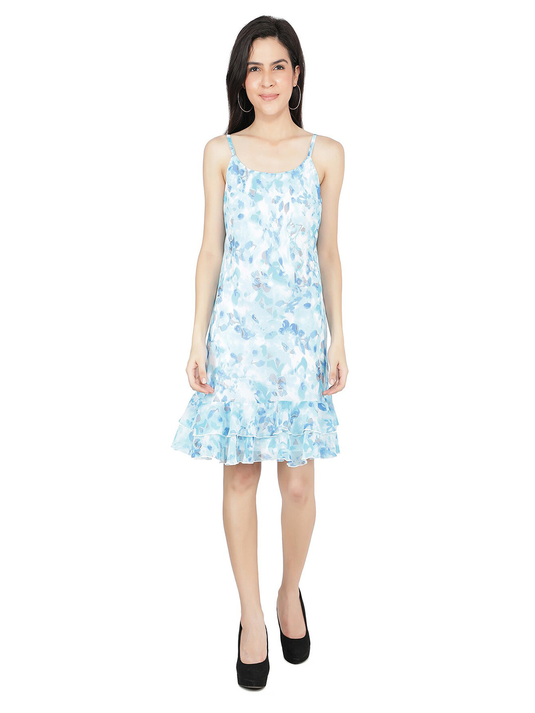 

TSM Floral A-Line Dress, Turquoise blue