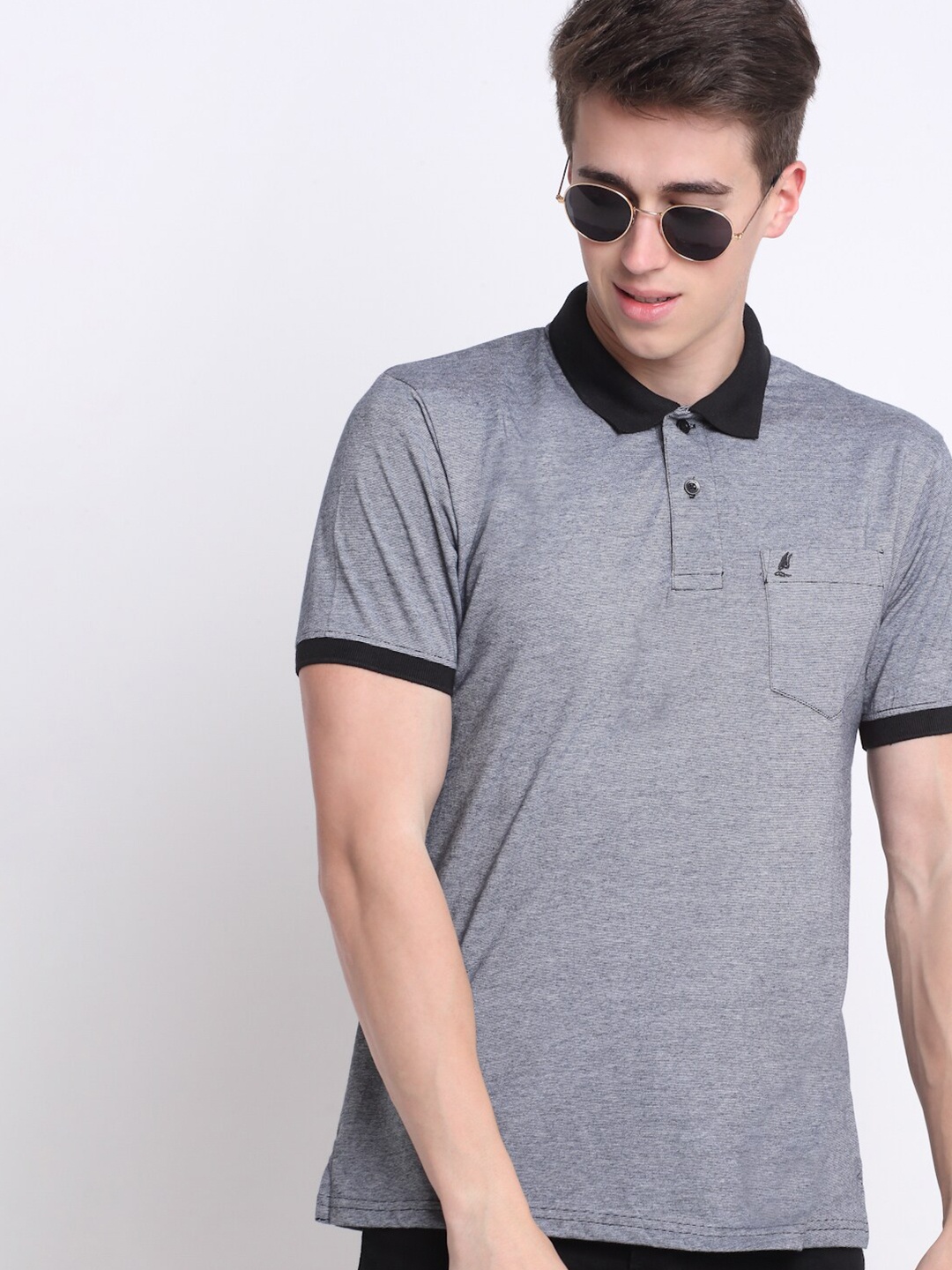 

HARBOR N BAY Men Cotton Polo Collar T-shirt, Grey