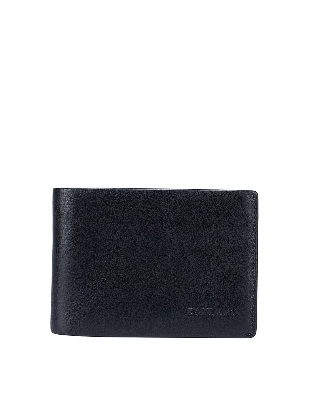 

Da Milano Men Solid Leather Two Fold Wallet, Black