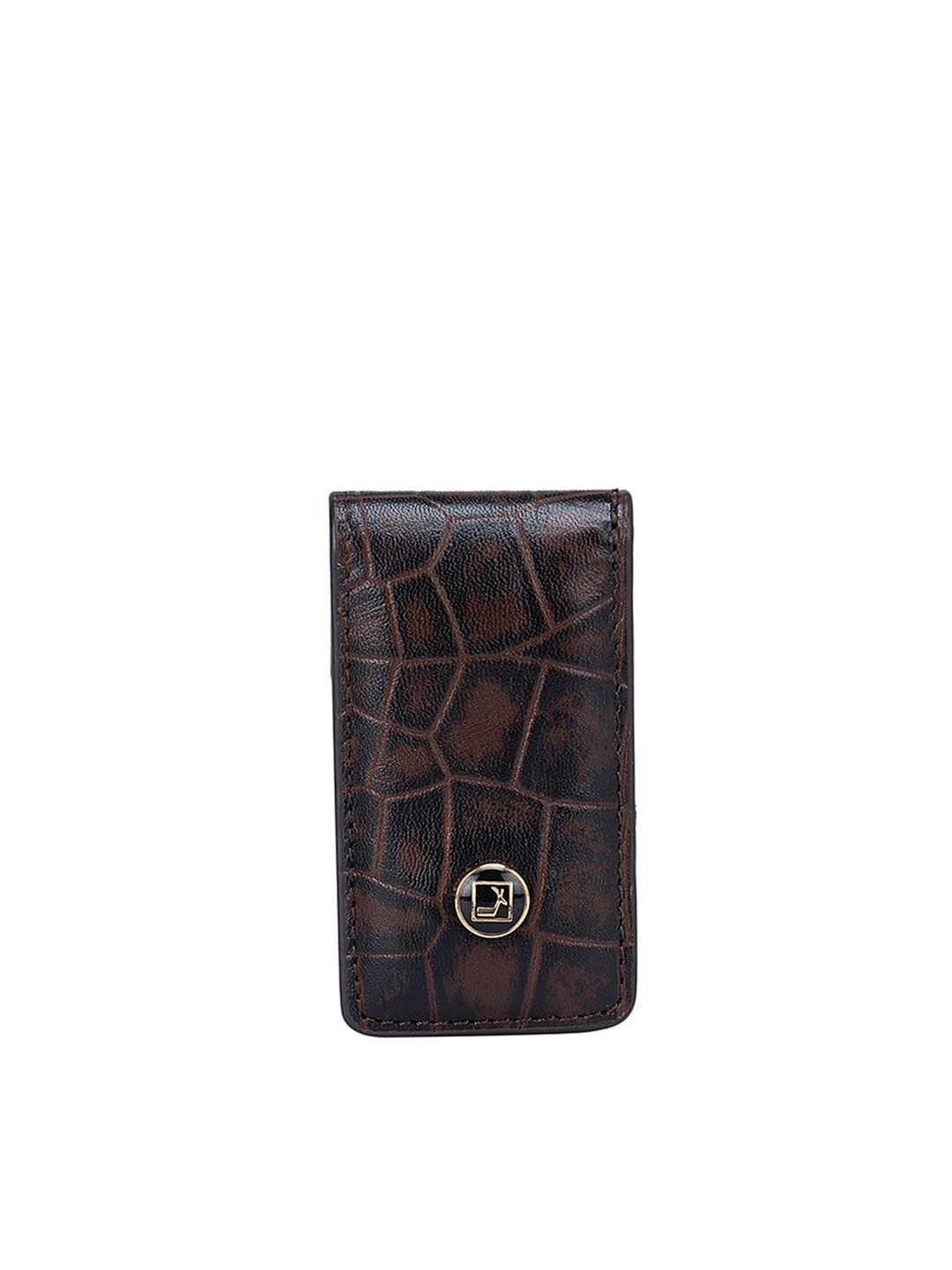 

Da Milano Men Textured Leather Money Clip, Brown