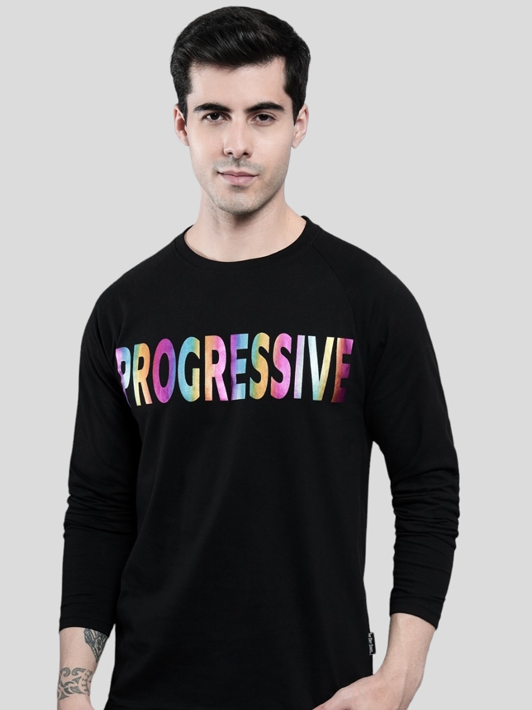 

The Dry State Men Cotton Typography Printed T-shirt, Black