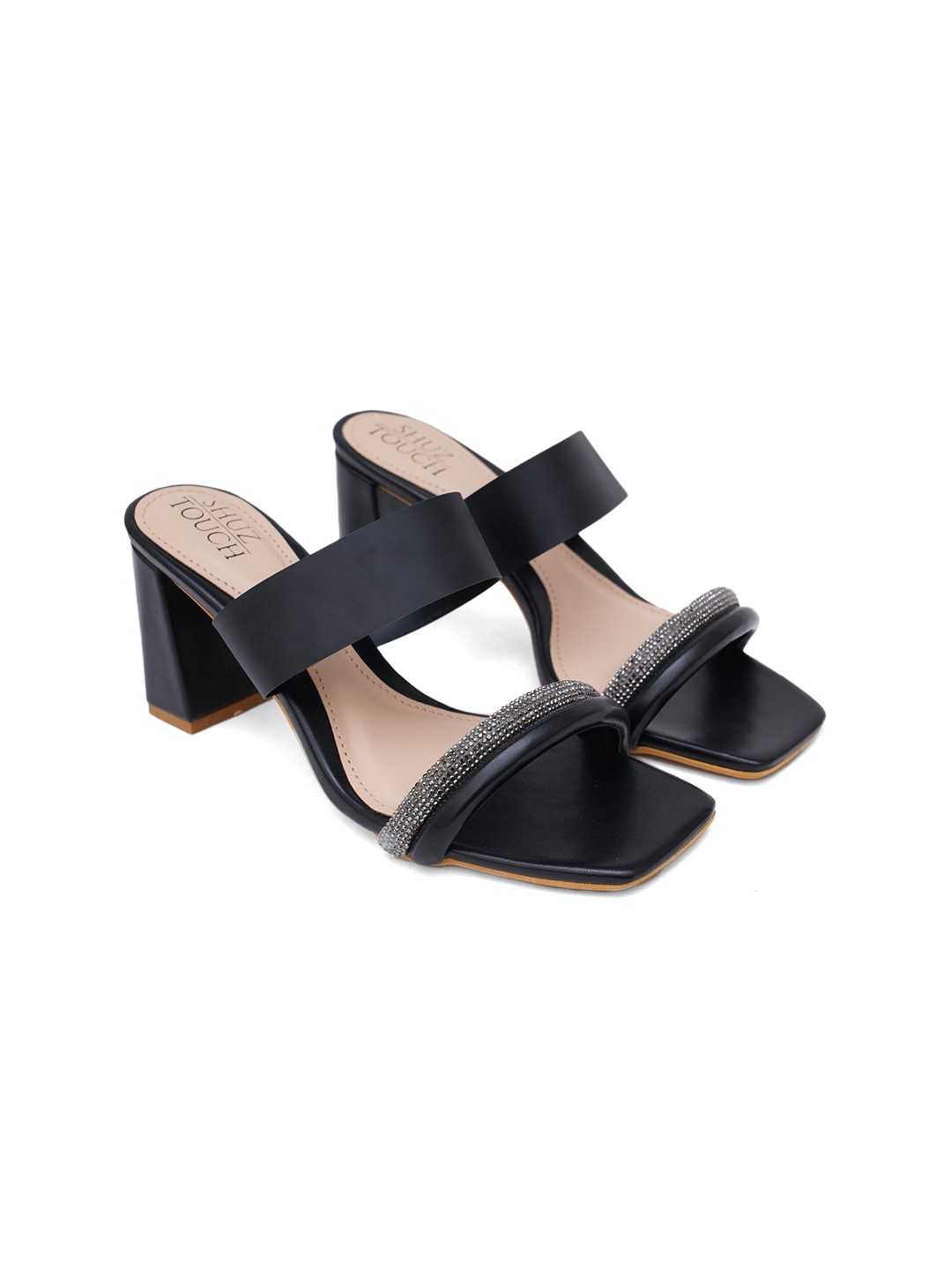 

SHUZ TOUCH Women Solid Block Heels, Black