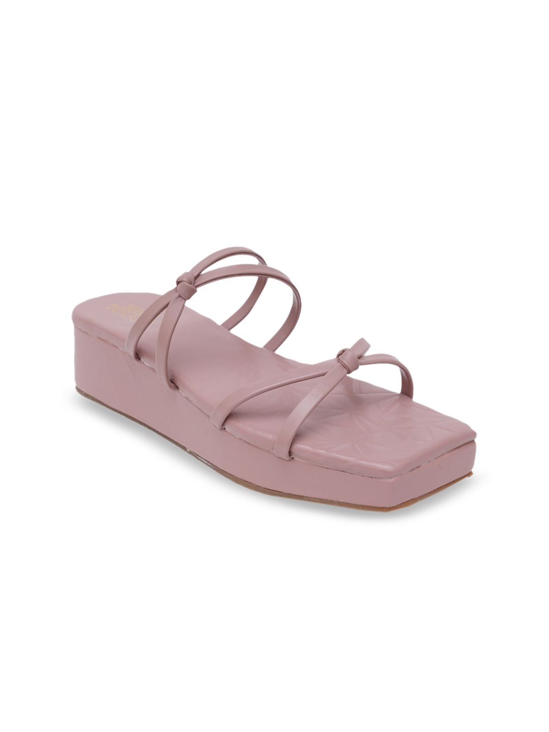 

SHUZ TOUCH Women Solid Flatform Heels, Peach