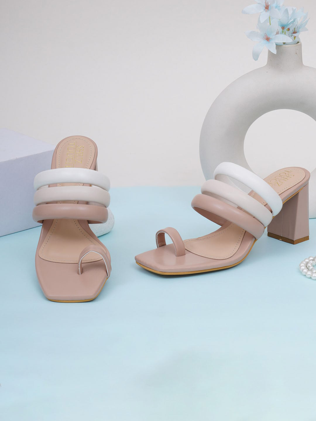 

SHUZ TOUCH Block Heels, Peach