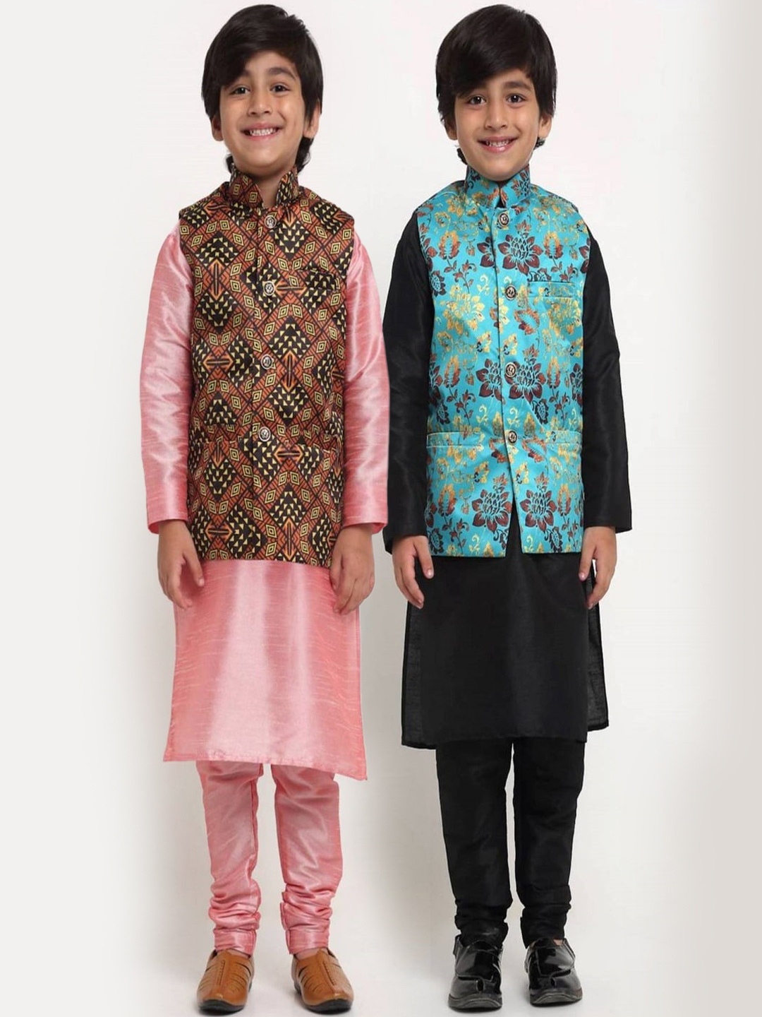 

Benstoke Pack of 2 Boys Kurta with Churidar, Black
