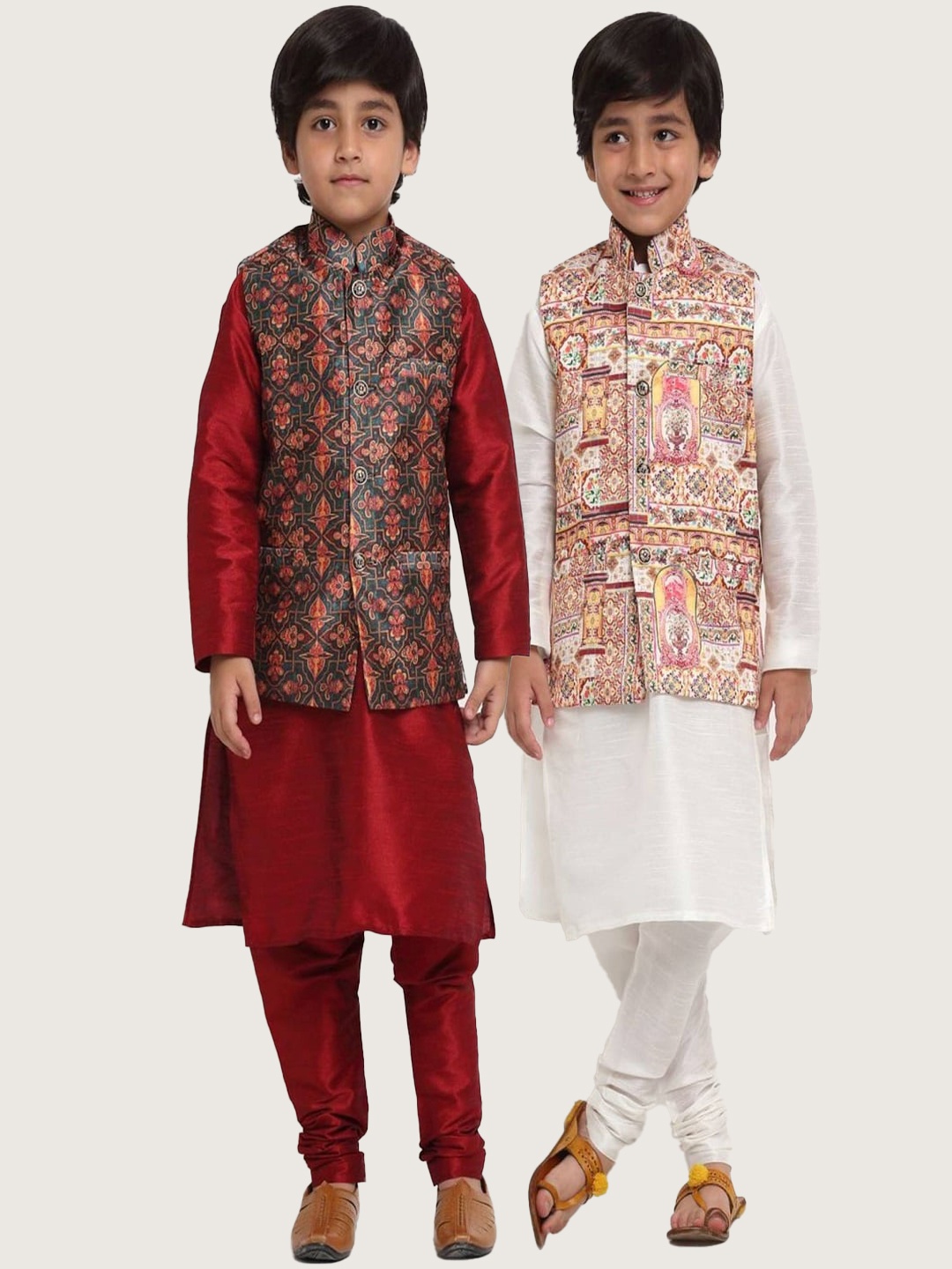 

Benstoke Pack of 2 Boys Kurta with Churidar, White