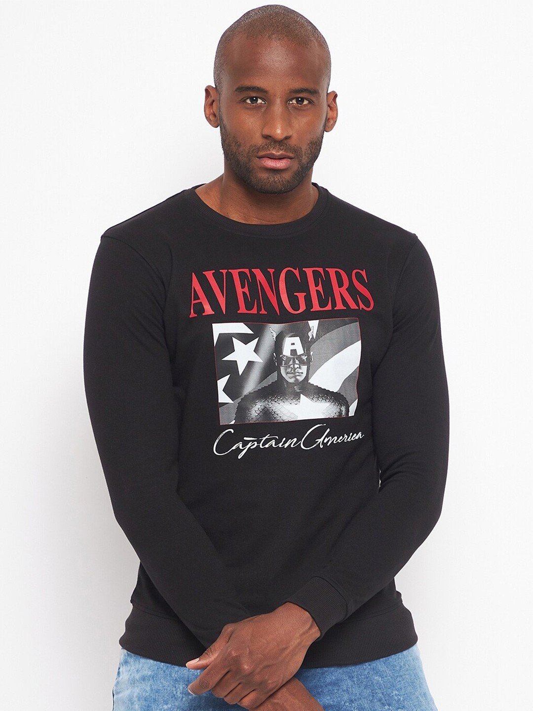 

Marvel by Wear Your Mind Men Printed Sweatshirt, Black