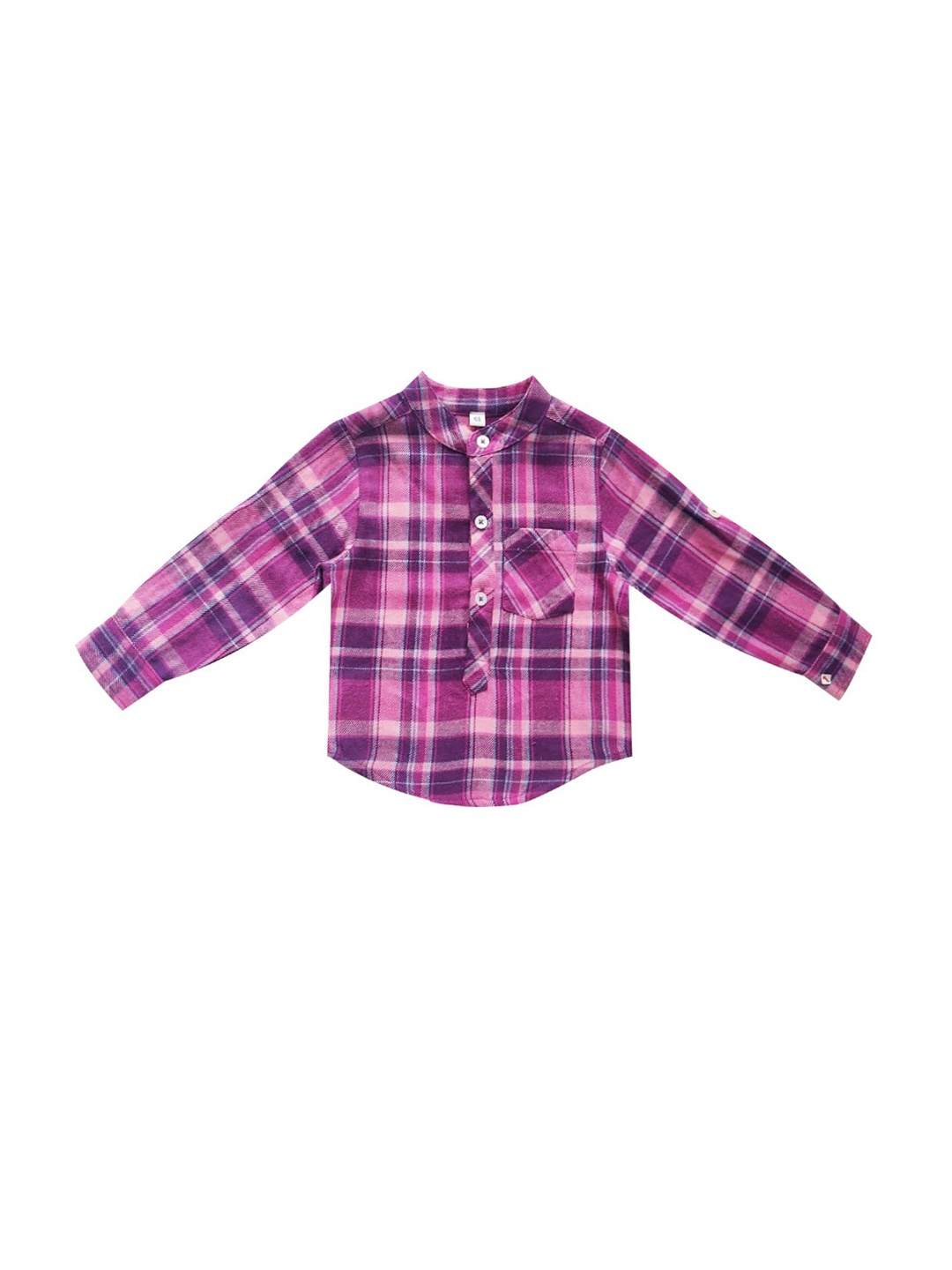 

milou Boys Tartan Checked Pure Cotton Casual Shirt, Pink