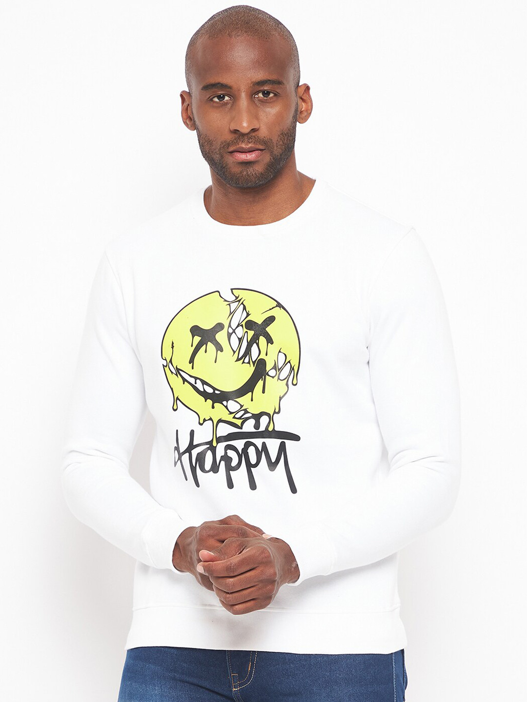 

Wear Your Mind Men Printed Sweatshirt, White