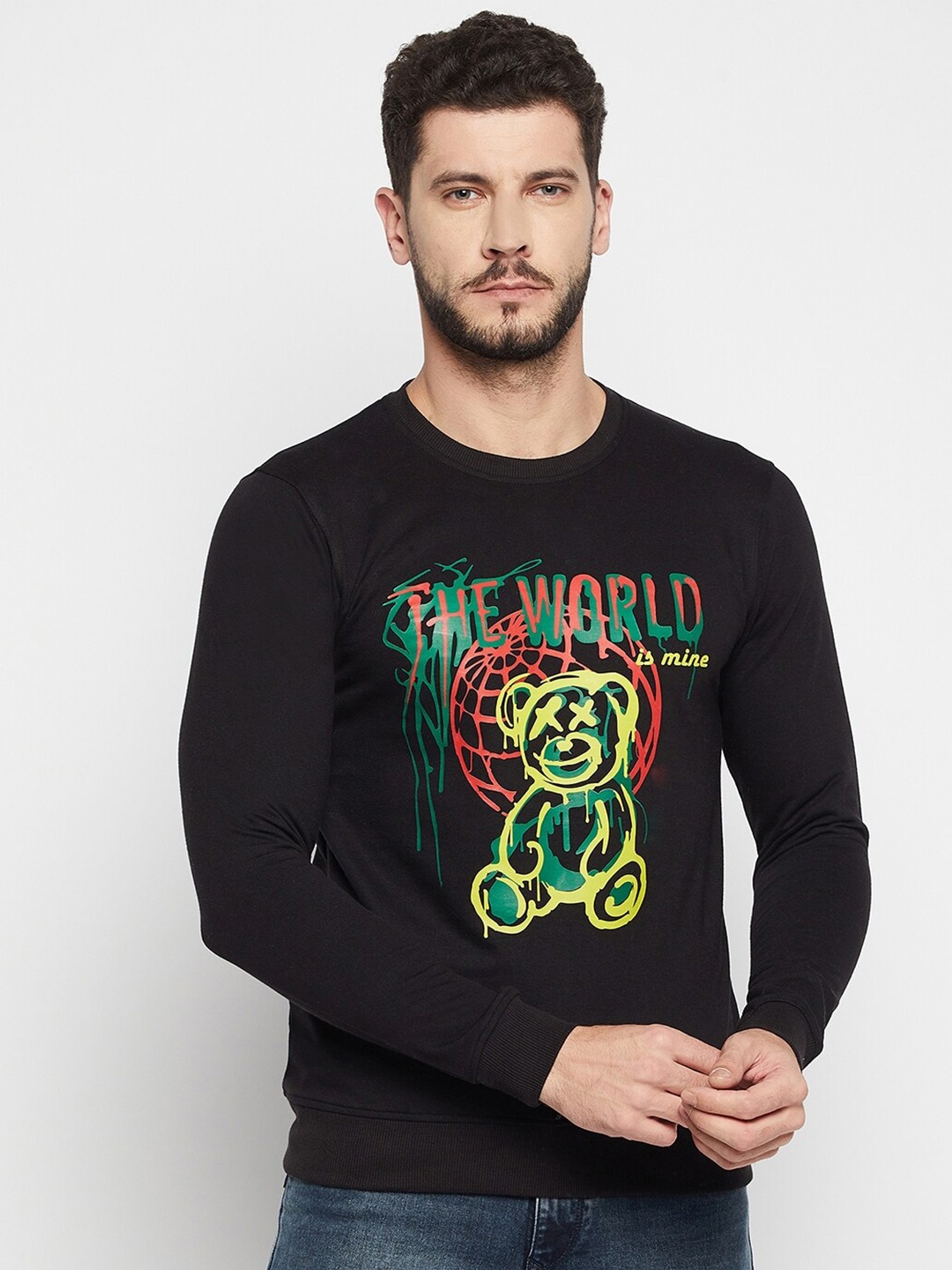 

Wear Your Mind Men Printed Sweatshirt, Black