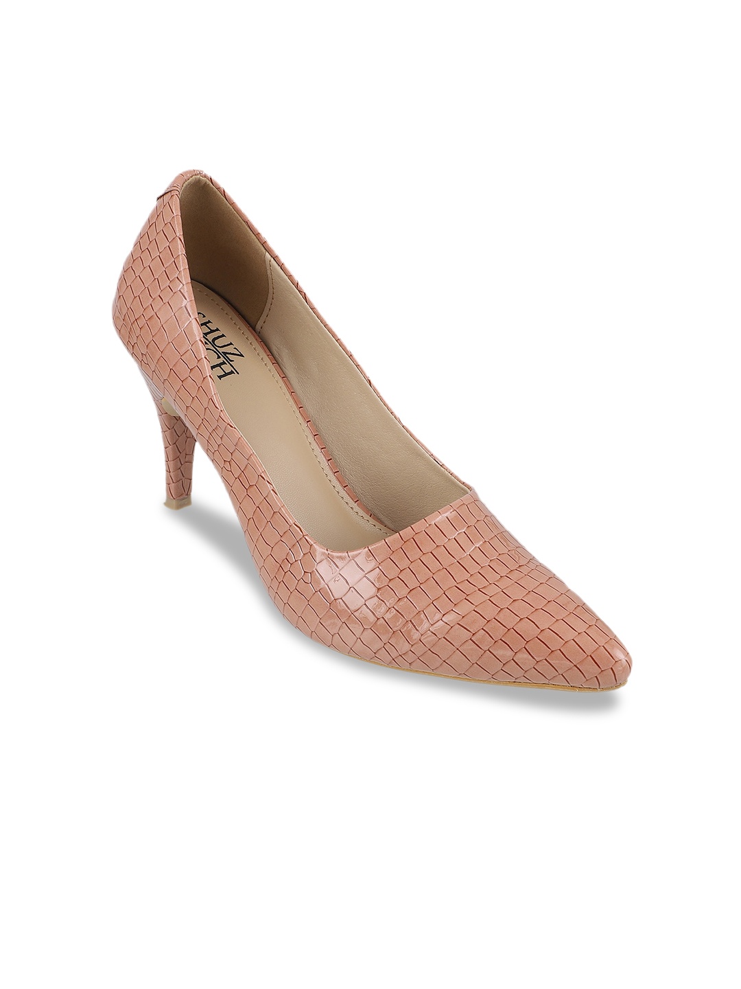 

SHUZ TOUCH Textured Kitten Pumps, Pink