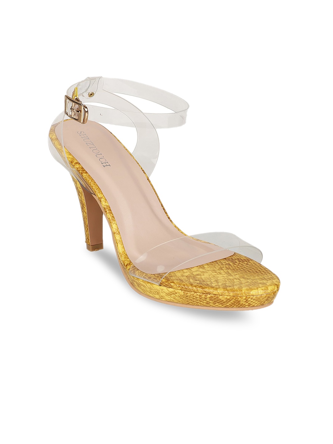 

SHUZ TOUCH Printed Stiletto Heels, Yellow