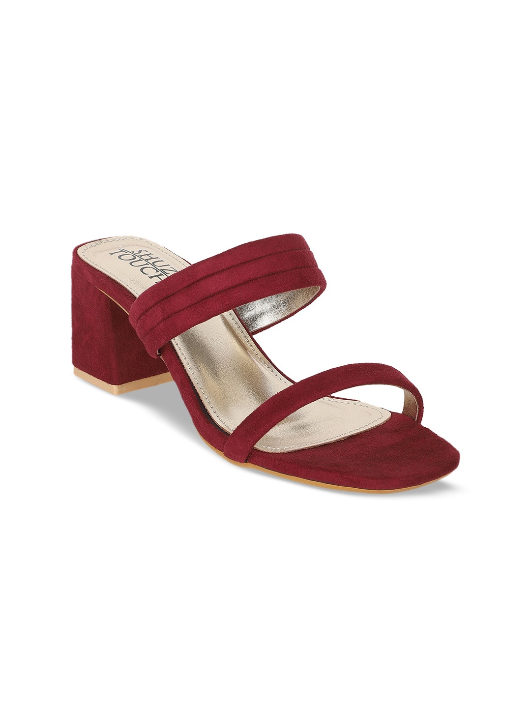 

SHUZ TOUCH Block Sandals, Maroon