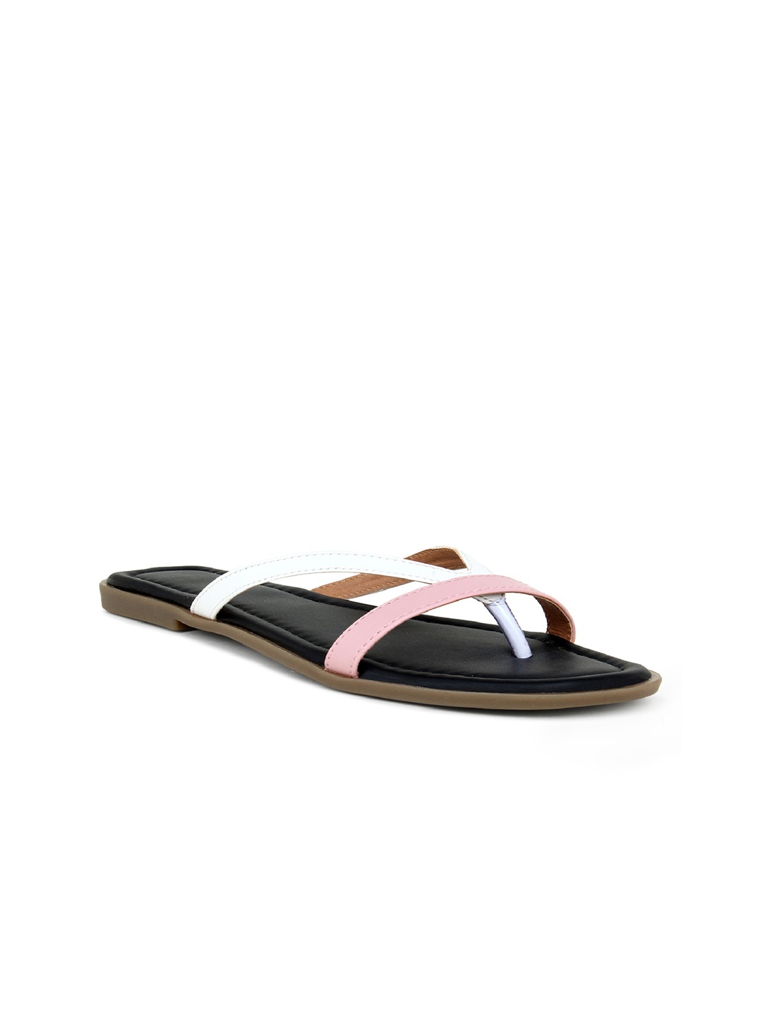 

Glitzy Galz Women Colourblocked Open Toe Flats, White