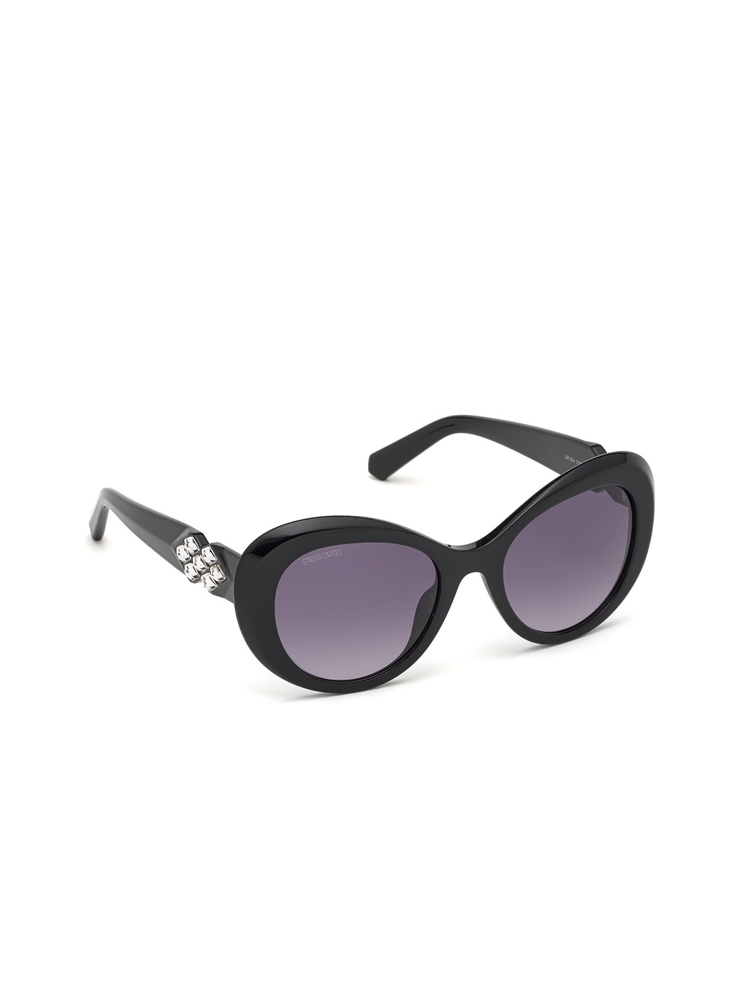 

SWAROVSKI Women Cateye Sunglasses with UV Protected Lens SK0224 54 01B, Grey