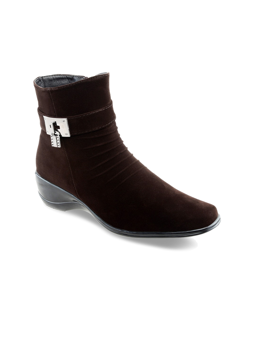 

SHUZ TOUCH Women Buckled Detail Regular Boots, Brown
