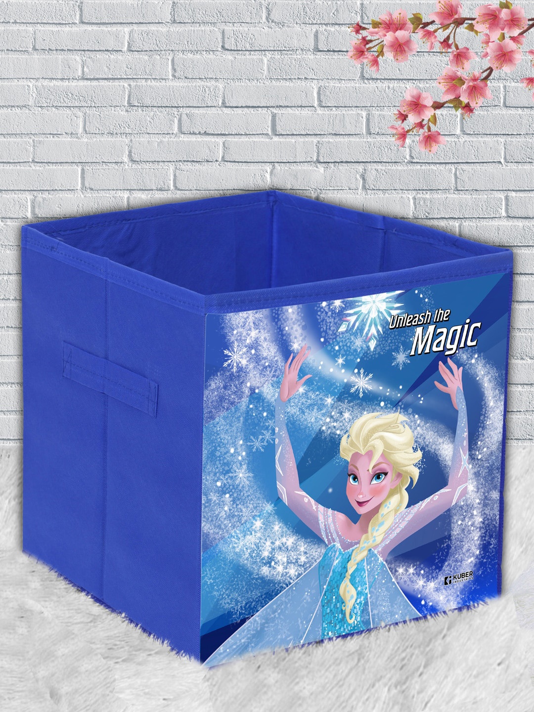 

Kuber Industries Set of 2 Blue Disney Frozen Print Foldable Laundry Basket With Lid