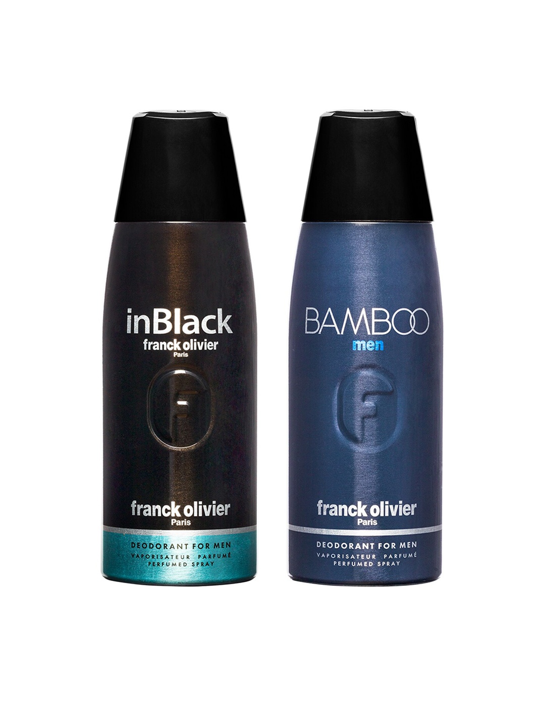 

Franck Olivier Men Set Of 2 Deodorant Spray - InBlack & Bamboo 250 ml Each, Transparent