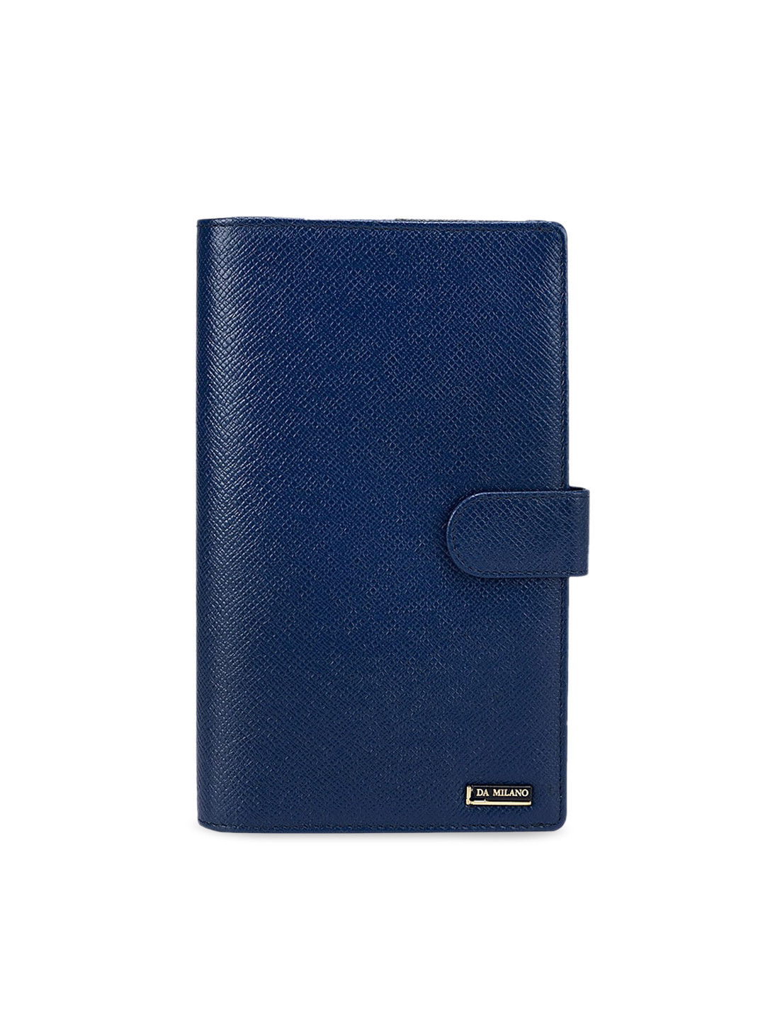 

Da Milano Men Textured Leather Passport Cover, Blue
