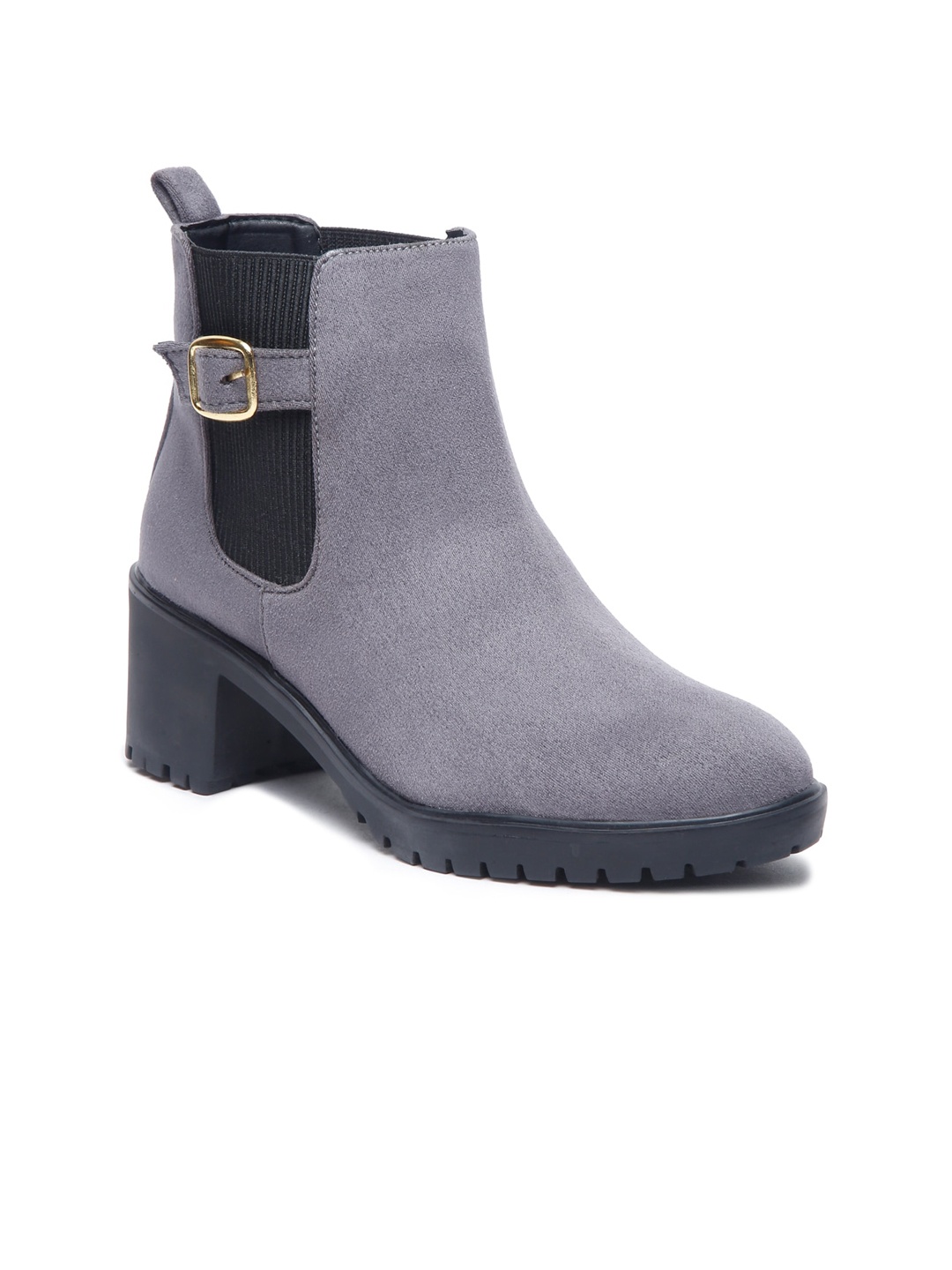 

Bruno Manetti Women Suede Buckle Detail Chelsea Boots, Grey